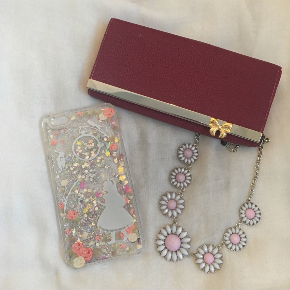 Alice in Wonderland 6/6S Plus clear/glitter case